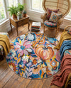Meadow Breeze Collection Area Rug -  Daffodil Round Multi  lifestyle 57