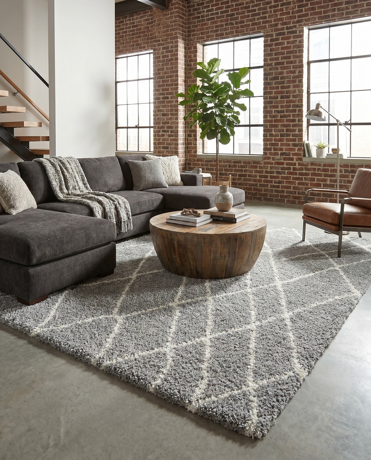 Cozy Haven Shag Collection Area Rug - Serenity (Cloud Gray) Rectangle Cloud Gray  lifestyle 16