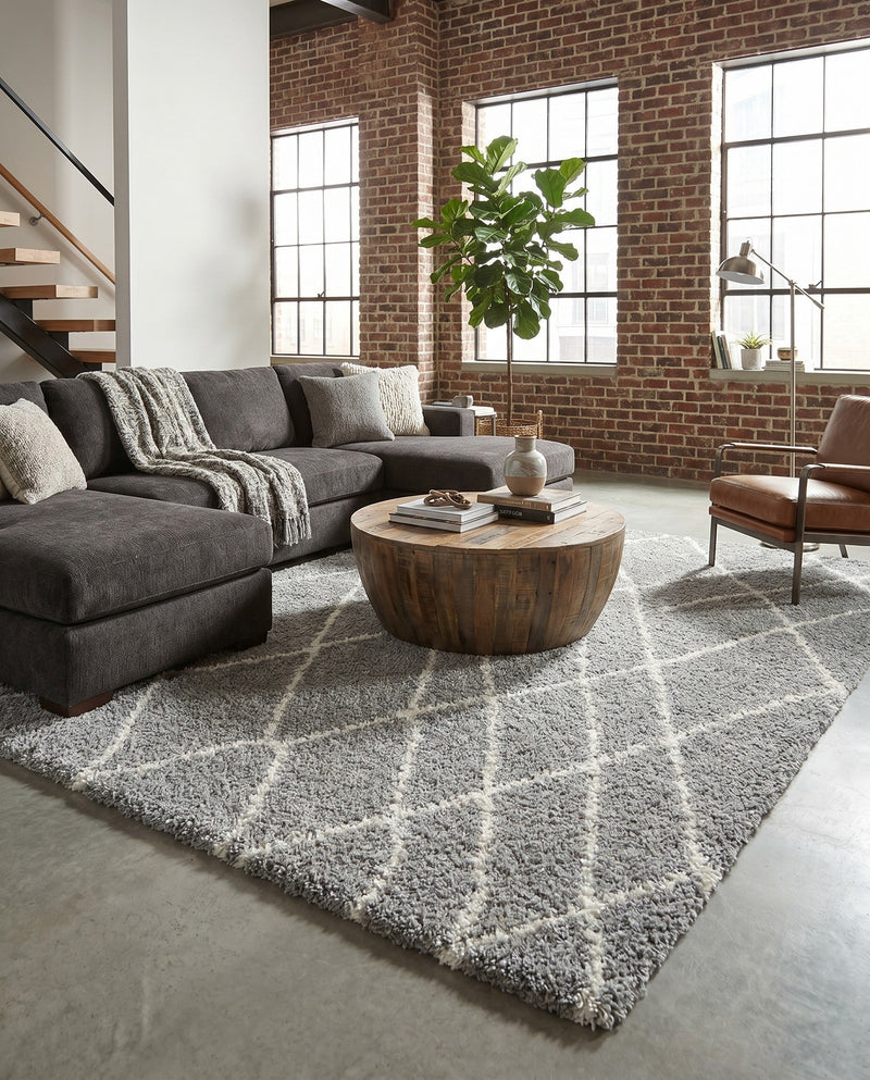 Cozy Haven Shag Collection Area Rug - Serenity (Cloud Gray) Rectangle Cloud Gray  lifestyle 16