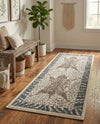 Savannah Sojourn Collection Area Rug -  Masai Runner Gray and Ivory  lifestyle 65