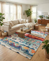 Colorburst Oasis Collection Area Rug -  Lagoon Rectangle Multi  lifestyle 13