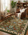 Tabriz Tapestry Collection Area Rug - Sahand (Green) Rectangle Green  lifestyle 12