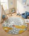 Wonder Tykes Collection Area Rug -  Mystic Round Gray  lifestyle 55