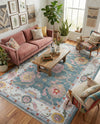 Arcadia Rugs Collection Area Rug - Eden (Gray and Blue) Rectangle Gray and Blue  lifestyle 11