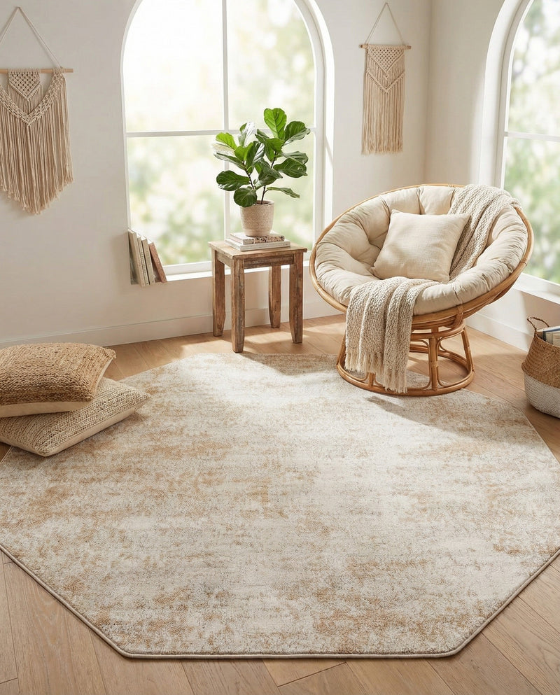 Luminara Sands Collection Area Rug - Elysium (Sand) Octagon Sand  lifestyle 80