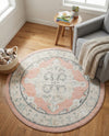 Beverly Grove Collection Area Rug -  Fairfax (Rose) Round Rose  lifestyle 28