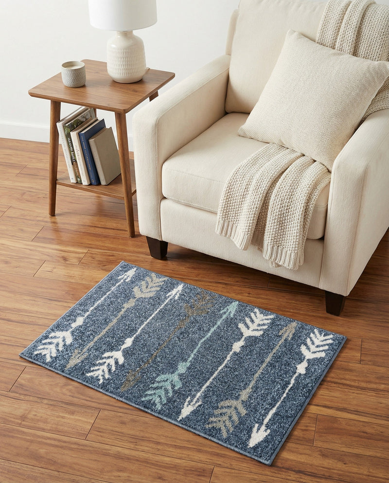 Autumn Meadow Collection Area Rug -  Junipervale Rectangle Navy Blue  lifestyle 35