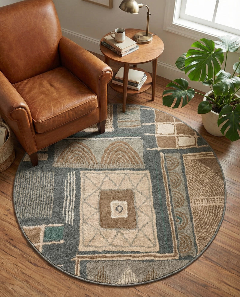 Savannah Sojourn Collection Area Rug -  Tsavo Round Multi  lifestyle 66