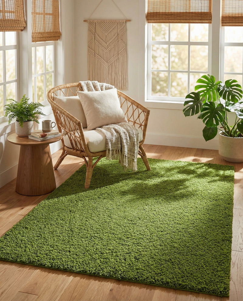 Plush Oasis Collection Area Rug - Serenity (Grass Green) Rectangle Grass Green  lifestyle 20