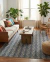 Geo Garden Lattice Collection Area Rug -  Casablanca Rectangle Harbor Blue  lifestyle 43