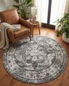 Riviera Elegance Collection Area Rug -  Menton (Gray) Round Gray  lifestyle 75