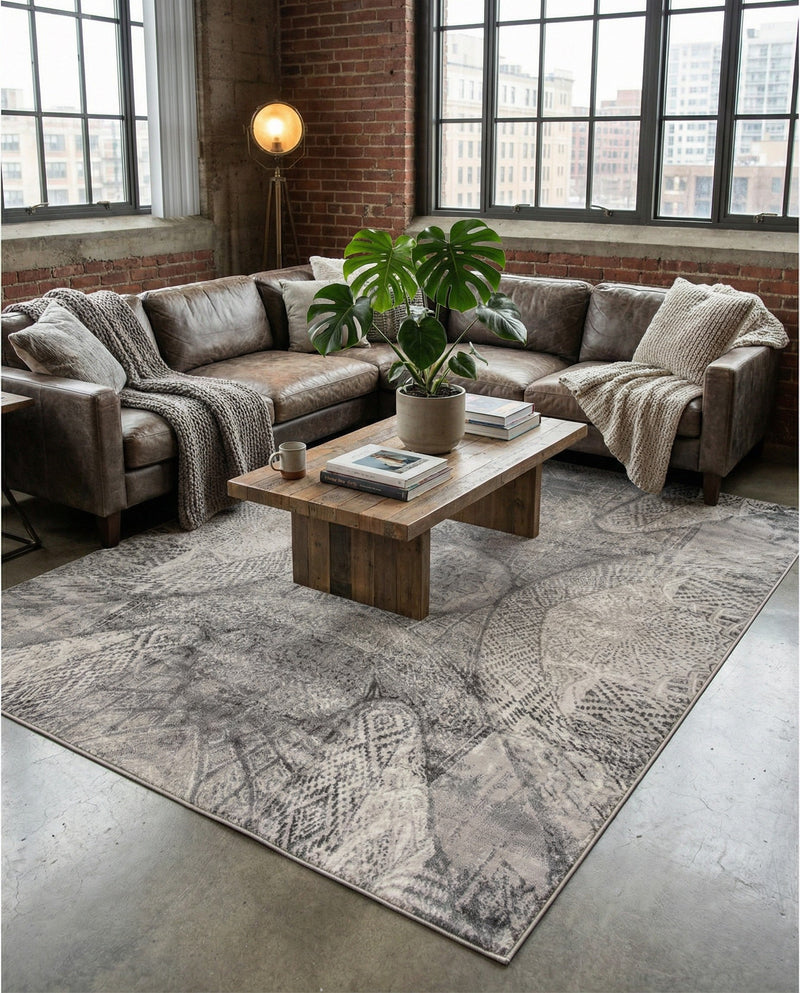 Riviera Elegance Collection Area Rug -  Nice Rectangle Dark Gray  lifestyle 49