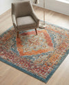Savannah Soiree Collection Area Rug - Serengeti (Rust Red) Square Rust Red  lifestyle 64