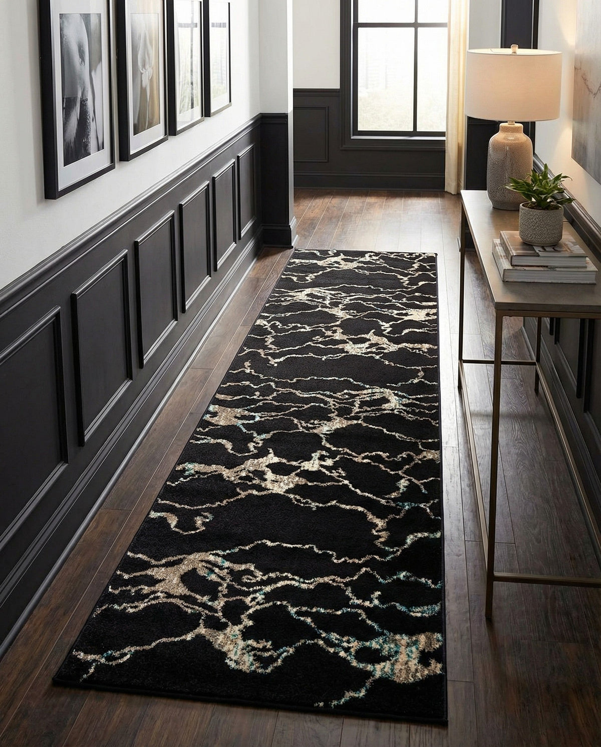 Brighton Terrace Collection Area Rug -  Aldrington Runner Navy Blue  lifestyle 134