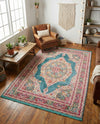 Caribbean Breeze Collection Area Rug -  Windward Rectangle Turquoise  lifestyle 71