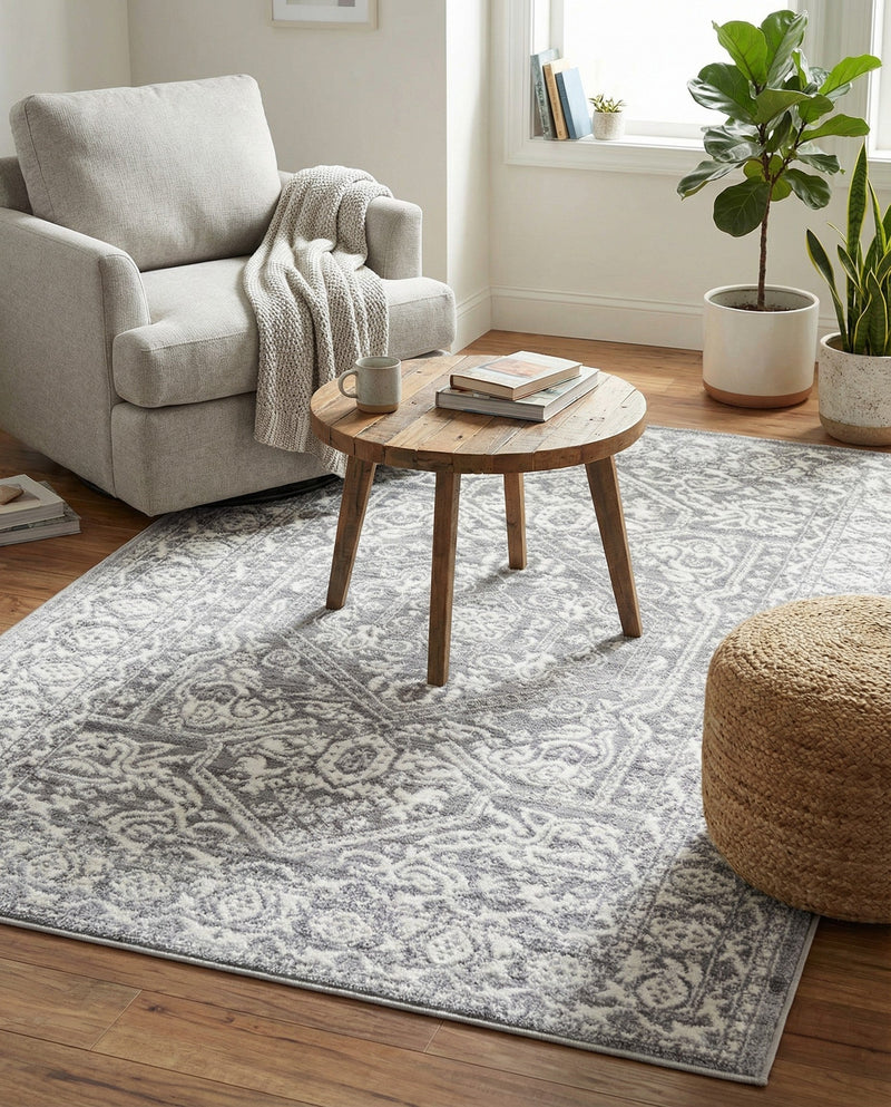 Charleston Elegance Collection Area Rug - Harborview Rectangle Gray  lifestyle 30