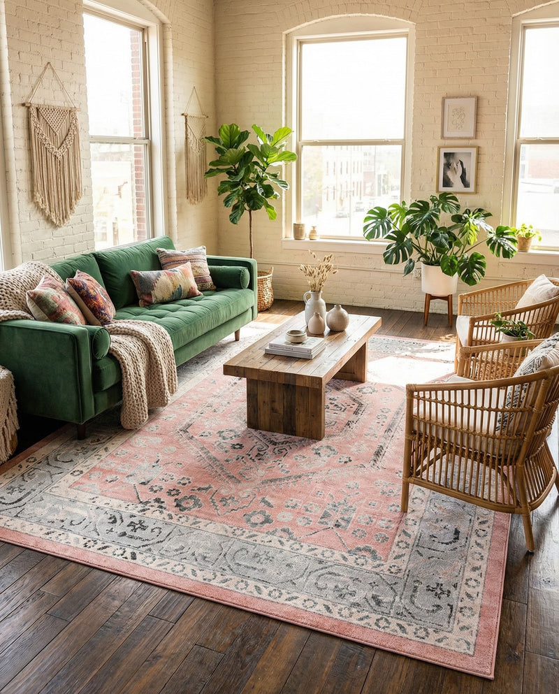 Adriana Terrace Collection Area Rug - Capri (Rose) Rectangle Rose  lifestyle 7