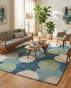 Chromatic Oasis Collection Area Rug -  Zephyr Rectangle Navy Blue  lifestyle 53