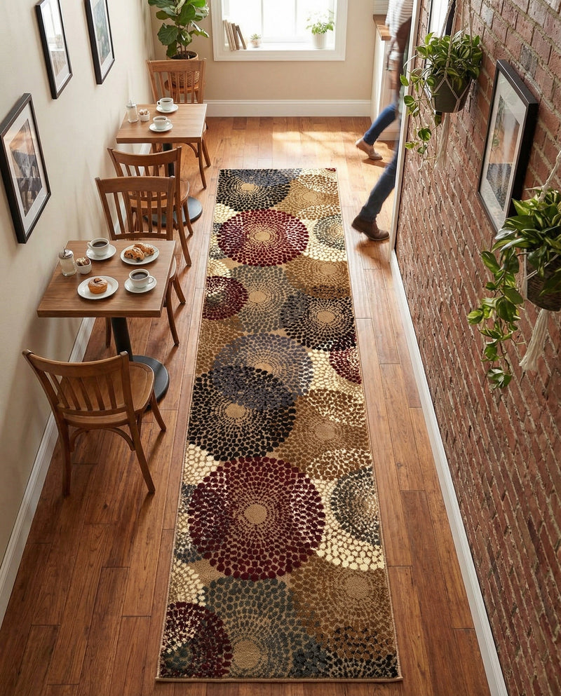Bistro Lounge Collection Area Rug -  Cappuccino Runner Beige  lifestyle 41