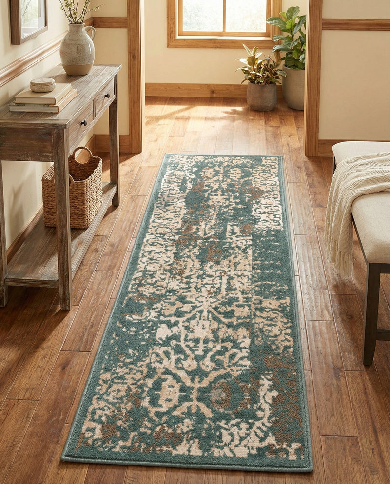 Gobi Sands Collection Area Rug - Dunhuang Runner Green  lifestyle 52