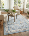Savannah Elegance Collection Area Rug - Augusta (Aqua Blue) Rectangle Aqua Blue  lifestyle 24