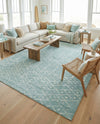 Marrakesh Lattice Collection Area Rug - Casablanca (Aqua) Rectangle Aqua  lifestyle 9