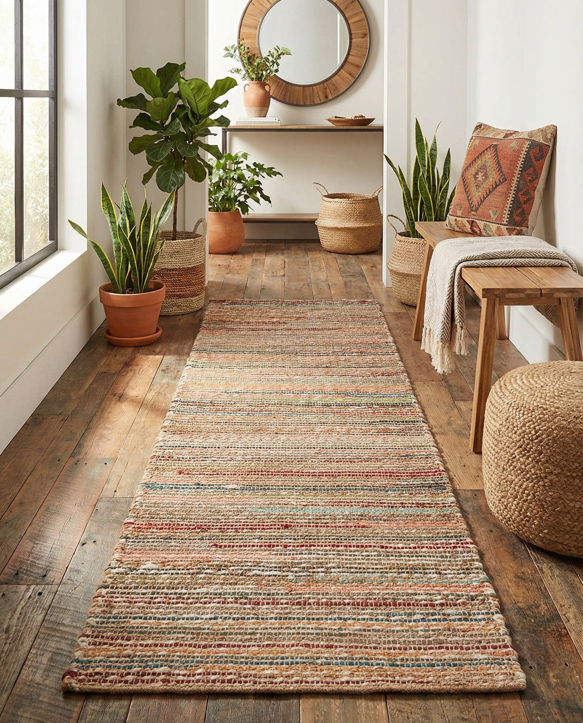 Savannah Jute Collection Area Rug - Serengeti Runner Multi  lifestyle 50