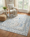 Savannah Elegance Collection Area Rug -  Tybee (Aqua Blue) Square Aqua Blue  lifestyle 35