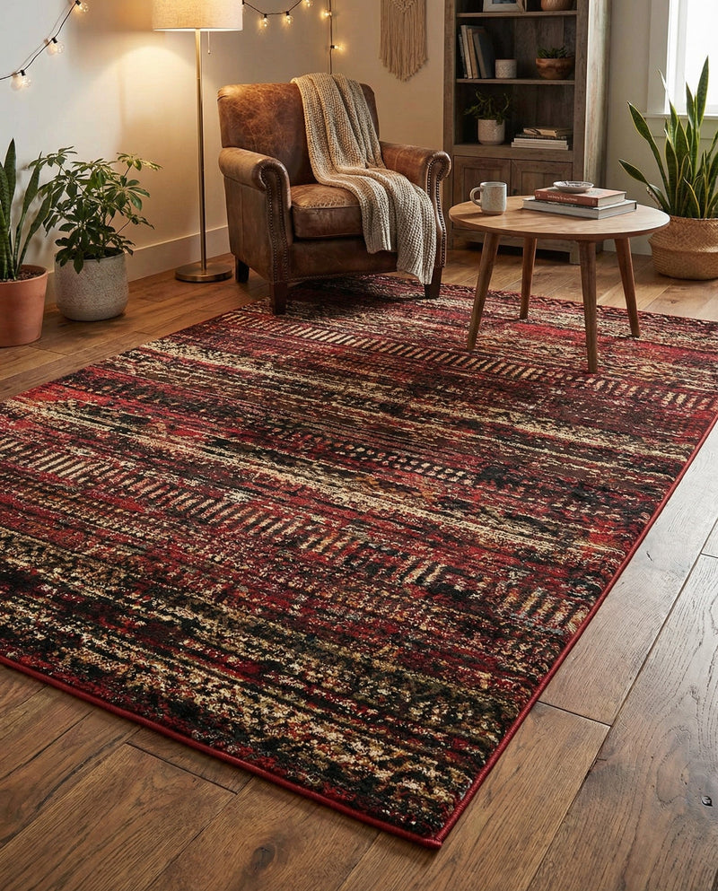 Neptune Elegance Collection Area Rug -  Nereid Rectangle Burgundy  lifestyle 66