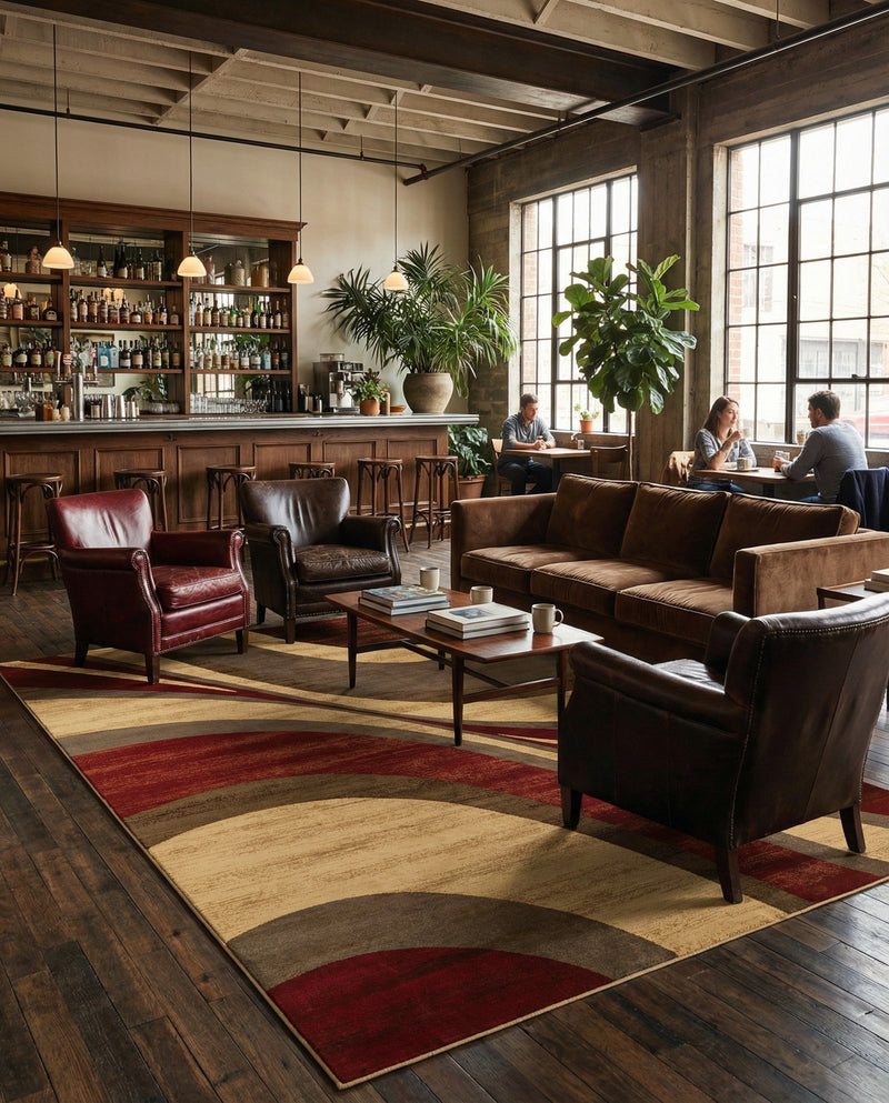 Bistro Lounge Collection Area Rug -  Frappe Rectangle Beige  lifestyle 13