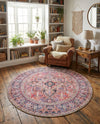 Heritage Elegance Collection Area Rug -  Alhambra Round Red  lifestyle 62