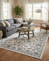 Charleston Elegance Collection Area Rug -  Seaport (white Gray) Rectangle white Gray  lifestyle 12