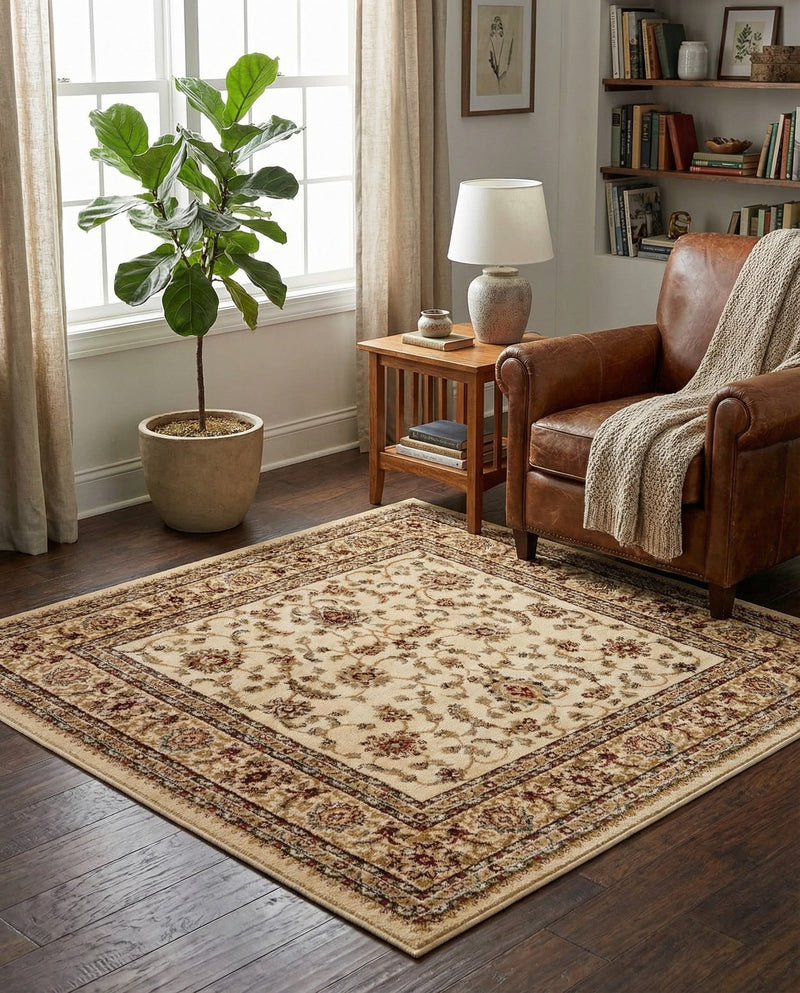 Jaipur Elegance Collection Area Rug -  Nahargarh (Cream) Square Cream  lifestyle 40