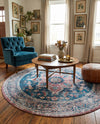 Laguna Sands Collection Area Rug -  Zuma Round Navy Blue  lifestyle 43