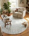 Coastal Haven Collection Area Rug - Seabreeze (Gray) Round Gray  lifestyle 55