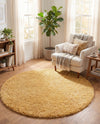 Alpine Plush Collection Area Rug -  Cortina (Sun Yellow) Round Sun Yellow  lifestyle 66