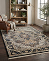 Persian Elegance Collection Area Rug -  Shiraz Rectangle Navy Blue  lifestyle 61