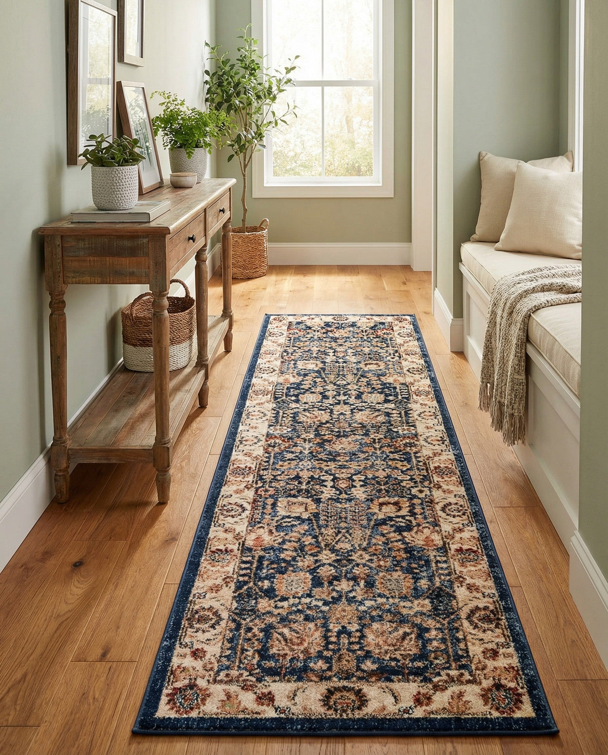 Eden Oasis Collection Area Rug -  Haven Runner Light Blue  lifestyle 91
