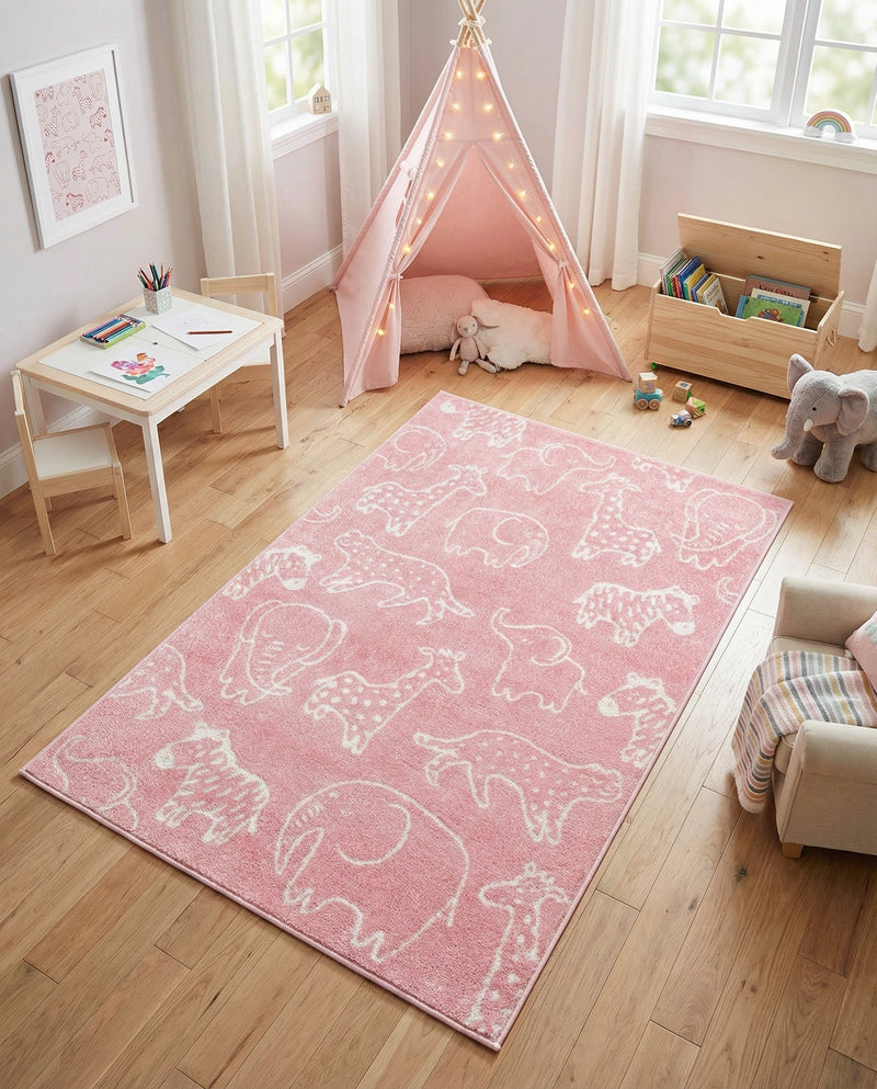 Wonder Tykes Collection Area Rug -  Spectrum Rectangle Pink  lifestyle 47