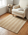 Hampton Stripes Wool Collection Area Rug - Montauk Rectangle Beige  lifestyle 43