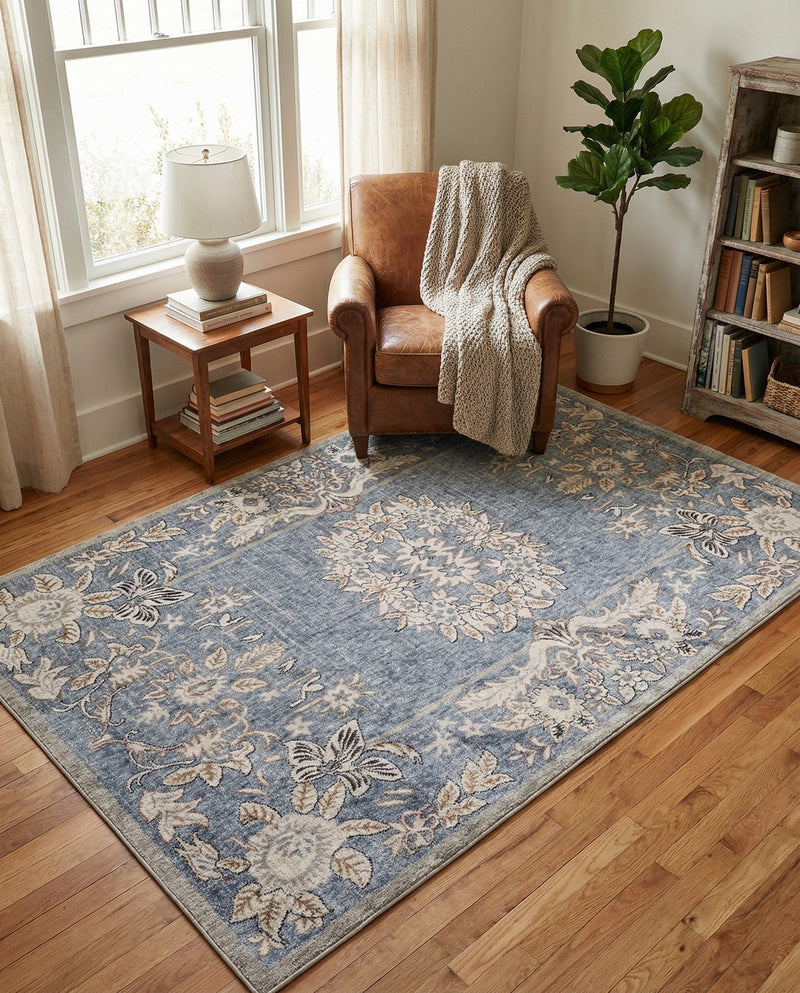 Heritage Harbor Collection Area Rug -  Seabreeze Rectangle Harbor Blue  lifestyle 49