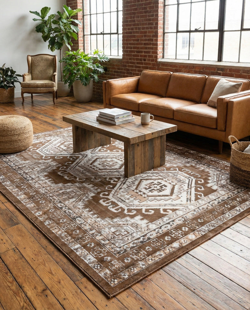Savannah Elegance Collection Area Rug -  Tybee (Brown) Rectangle Brown  lifestyle 31