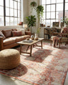 Seville Stripes Collection Area Rug -  Cordoba (Brick Red) Rectangle Brick Red  lifestyle 4