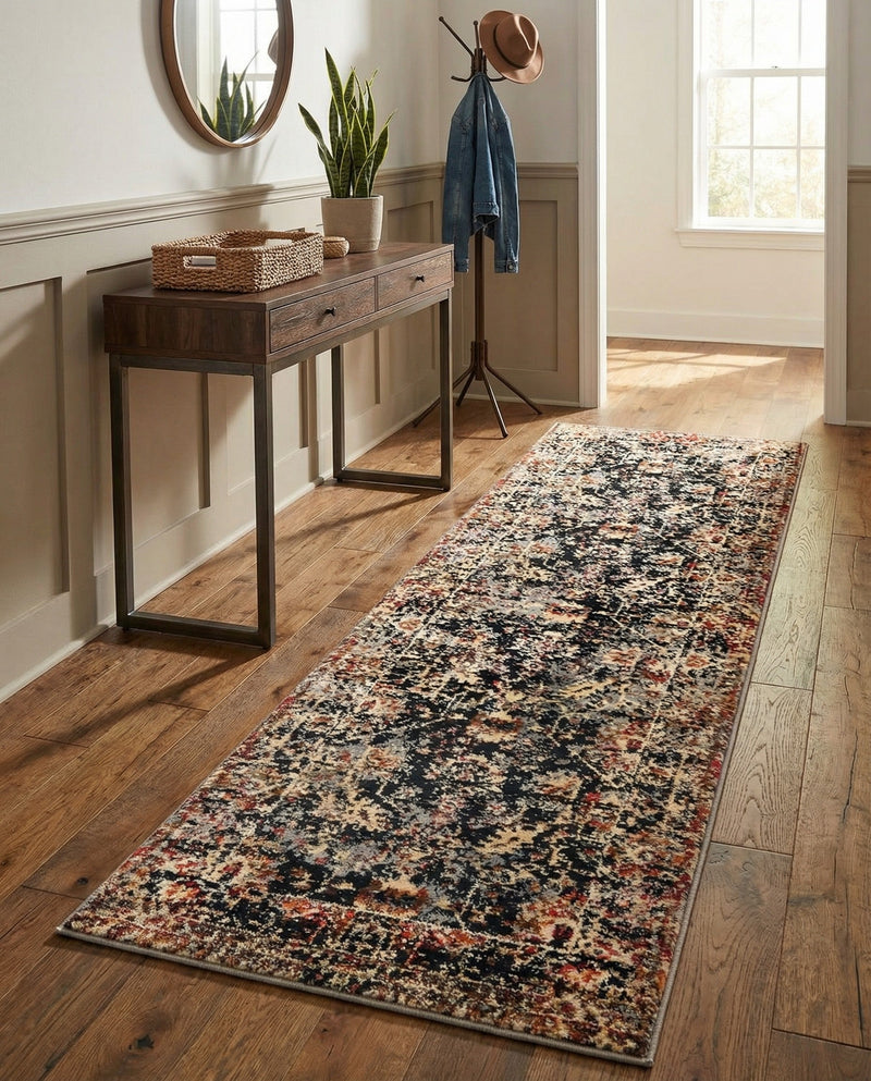 Neptune Elegance Collection Area Rug -  Galatea (Black) Runner Black  lifestyle 26