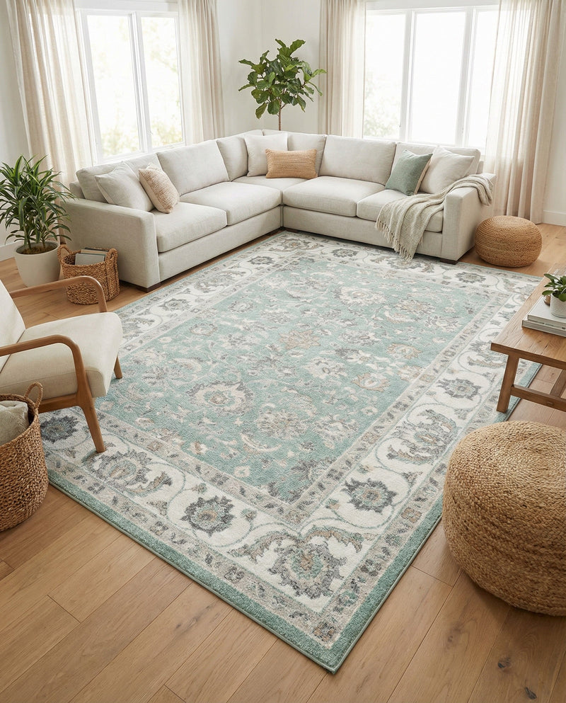 Adriana Terrace Collection Area Rug -  Positano (Aqua) Rectangle Aqua  lifestyle 10