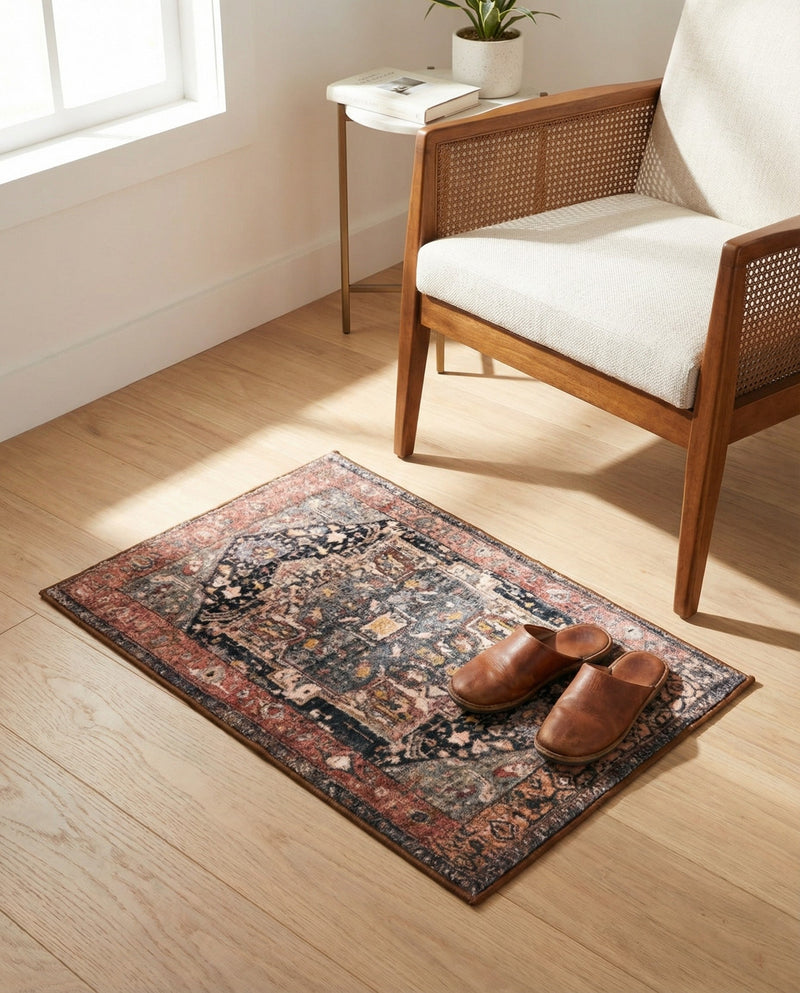Casablanca Tapestry Collection Area Rug - Fes Rectangle Muted Rust  lifestyle 18