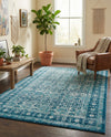 Geneva Terrace Collection Area Rug -  Nyon Rectangle Blue  lifestyle 17