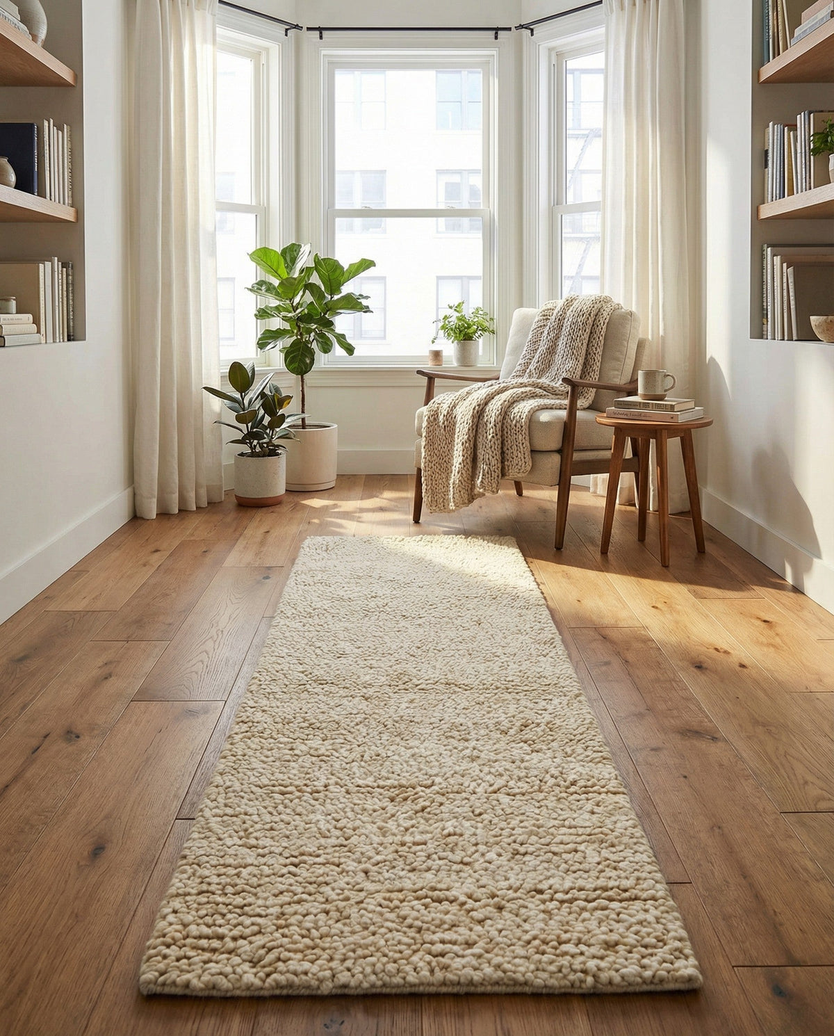 Wellington Luxe Shag Collection Area Rug - Kapiti Runner Moroccan Ivory  lifestyle 163