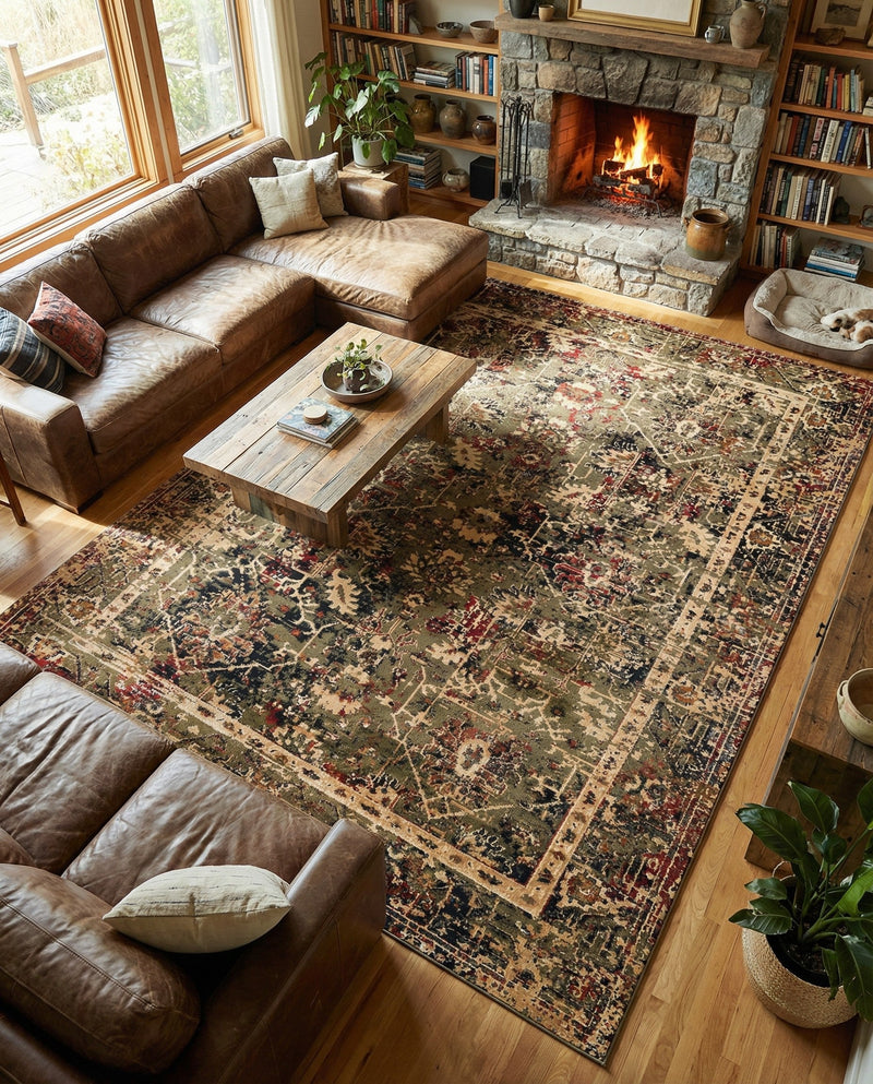 Neptune Elegance Collection Area Rug -  Galatea (Green) Rectangle Green  lifestyle 15