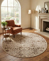 Andes Summit Collection Area Rug -  Merida Round Dark Beige  lifestyle 50